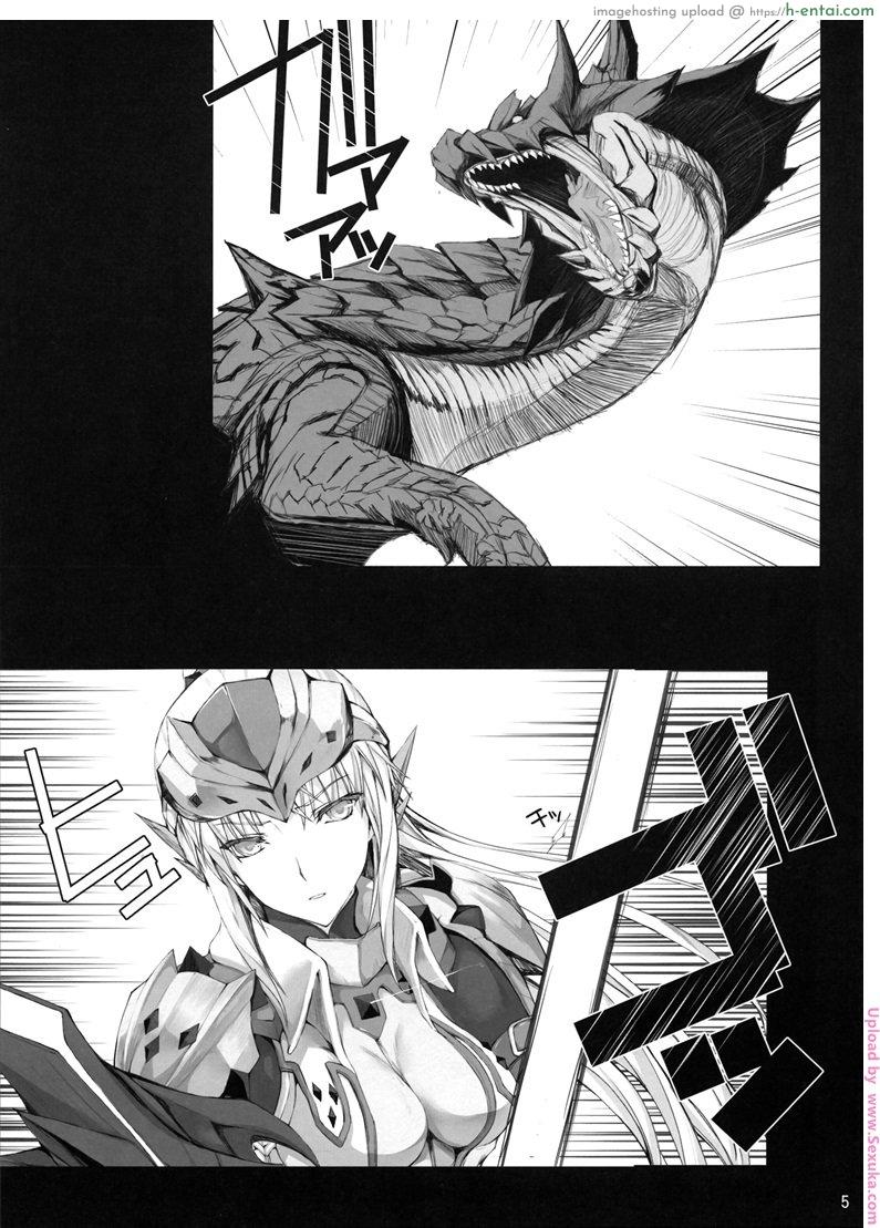 อ่านโดจิน เกมล่าตูข้ากระหายหอย 12 Monhan no Erohon 12 (udon-ya) หน้า 2