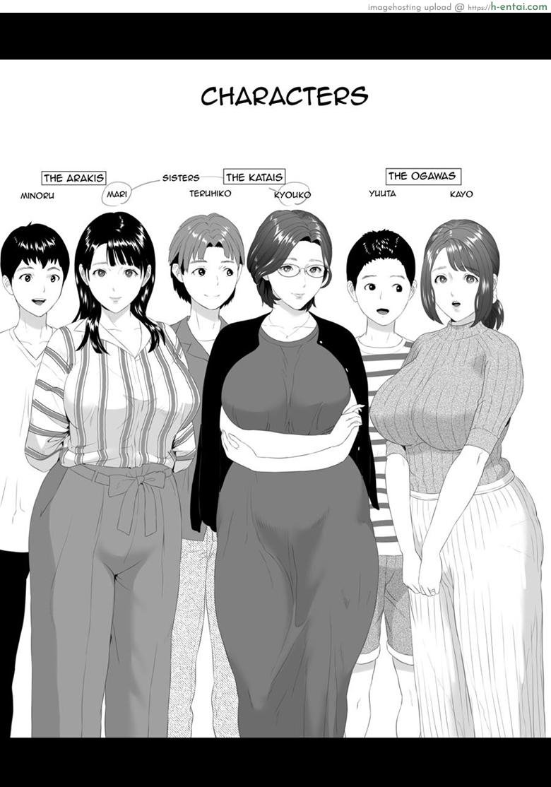 อ่านโดจิน มาเป็นหมู่ คู่ชู้แม่ [Hy-dou (Hyji)] Kinjo Yuuwaku Godou Onsen Ryokou Hen | Neighborhood Seduction Joint Hot Spring Trip หน้า 2