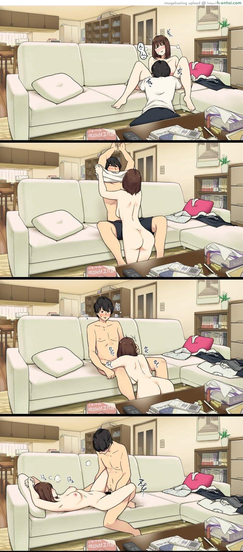 อ่านโดจิน ฟัดทันทีเมื่อมีโอกาส [Wakamatsu] We Start Having Sex on the Living Room’s Sofa as Soon as Our Parents Leave หน้า 2