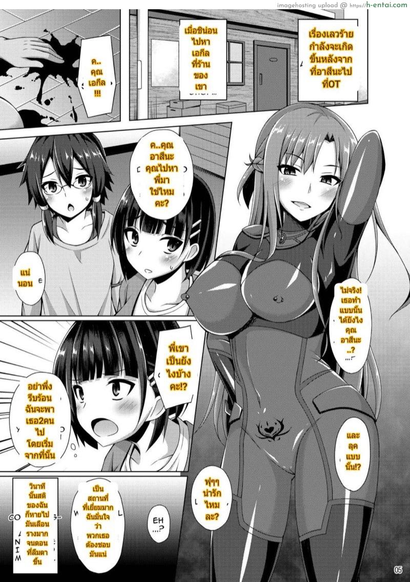 อ่านโดจิน เกิดใหม่ 2 [Imitation Moon (Narumi Yuu)] Kanojo wa Mou Onii-chan” to wa Yonde Kurenai… (Sword Art Online)” หน้า 4