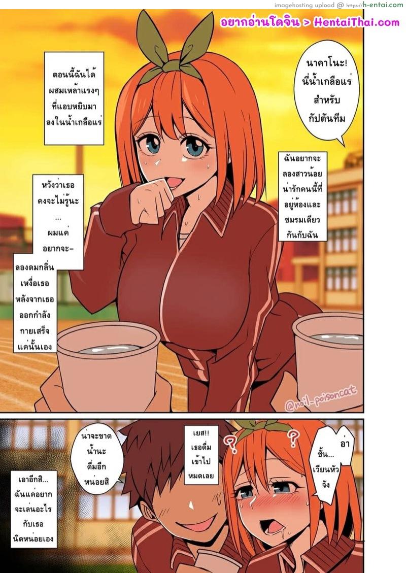 อ่านโดจิน คนที่ผมข่มขืนเป็นแฝดห้า [noil_poisoncat] Nakano Yotsuba ni Osake o Nomasete Warui Koto o Suru Hanashi (Gotoubun no Hanayome) หน้า 2
